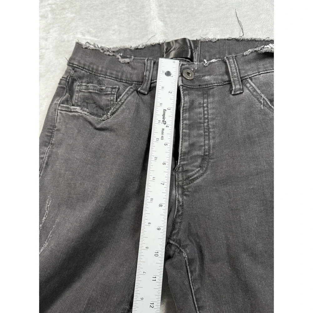 Valabasas Jeans Mens 32 Black Distressed Skinny Fit Frayed Hem Ripped Knee Pants